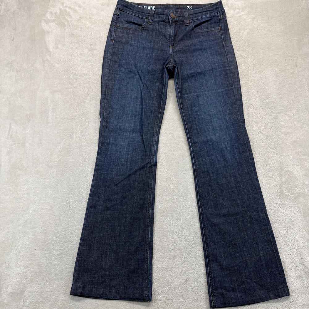 J.Crew Jeans Women's 28 High-Heel‎ Flare Dark Indigo Stretch Denim USA Made Y2K